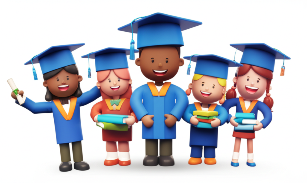 International students celebrating graduation
